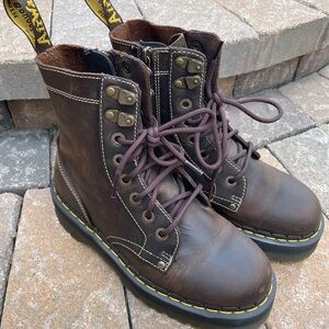 Dr. Martens Dark Brown Leather Boots - small platform